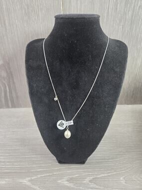 SILPADA Sterling Silver LUMINOUS Pearl & Cubic Zirconia Necklace~#N2846